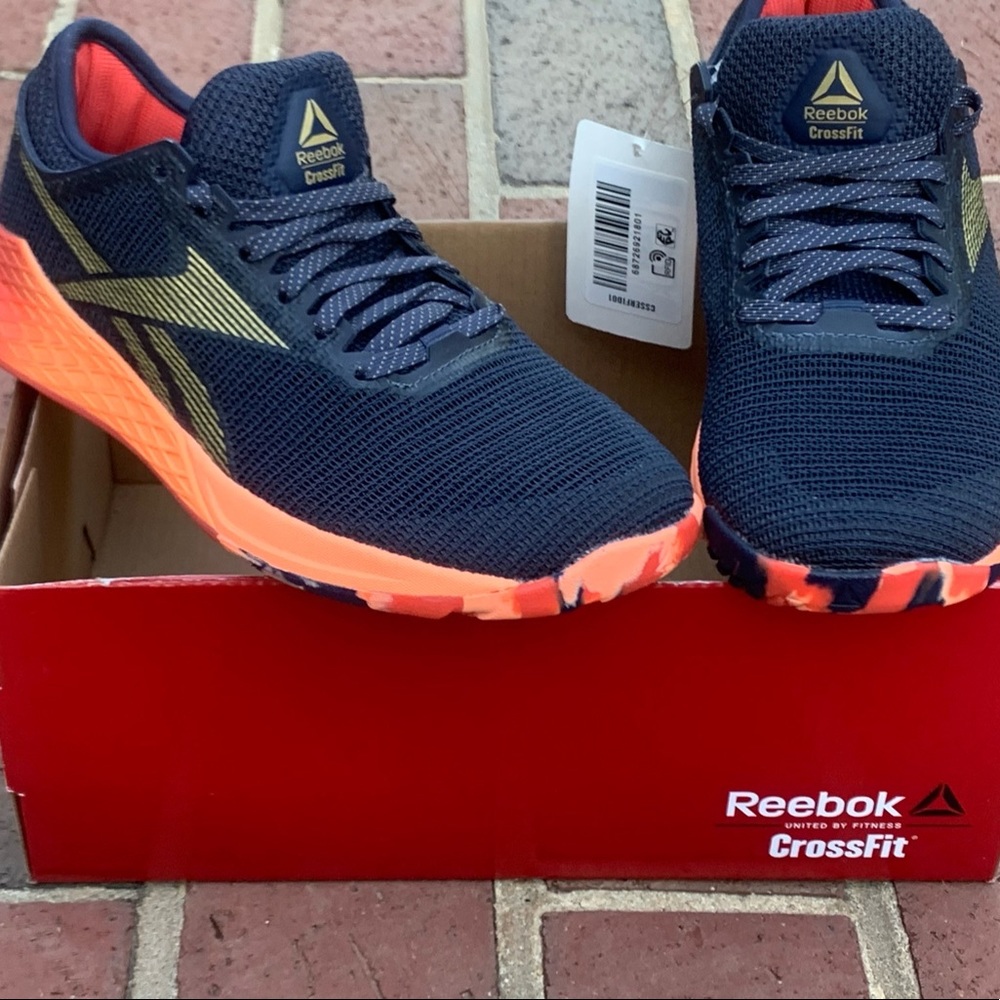 Reebok Nano 9 Size 5 Women’s CrossFit TR Training Shoes, NEW Black & Orange